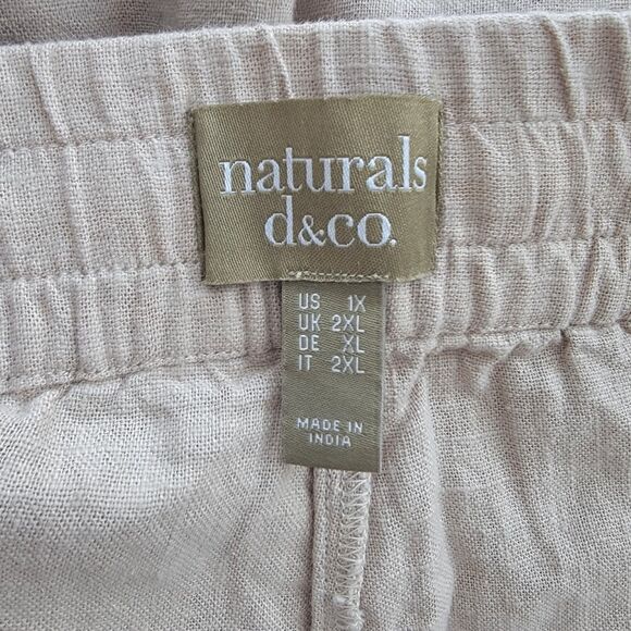 Naturals d&co. womens linen blend pants size 1X Drawstring waist minimalist - Picture 8 of 9